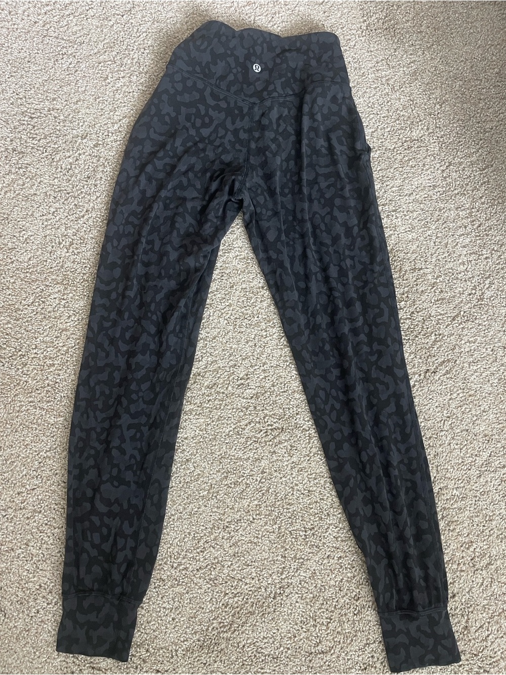 Lululemon Black Camo High-Rise Jogger Legging